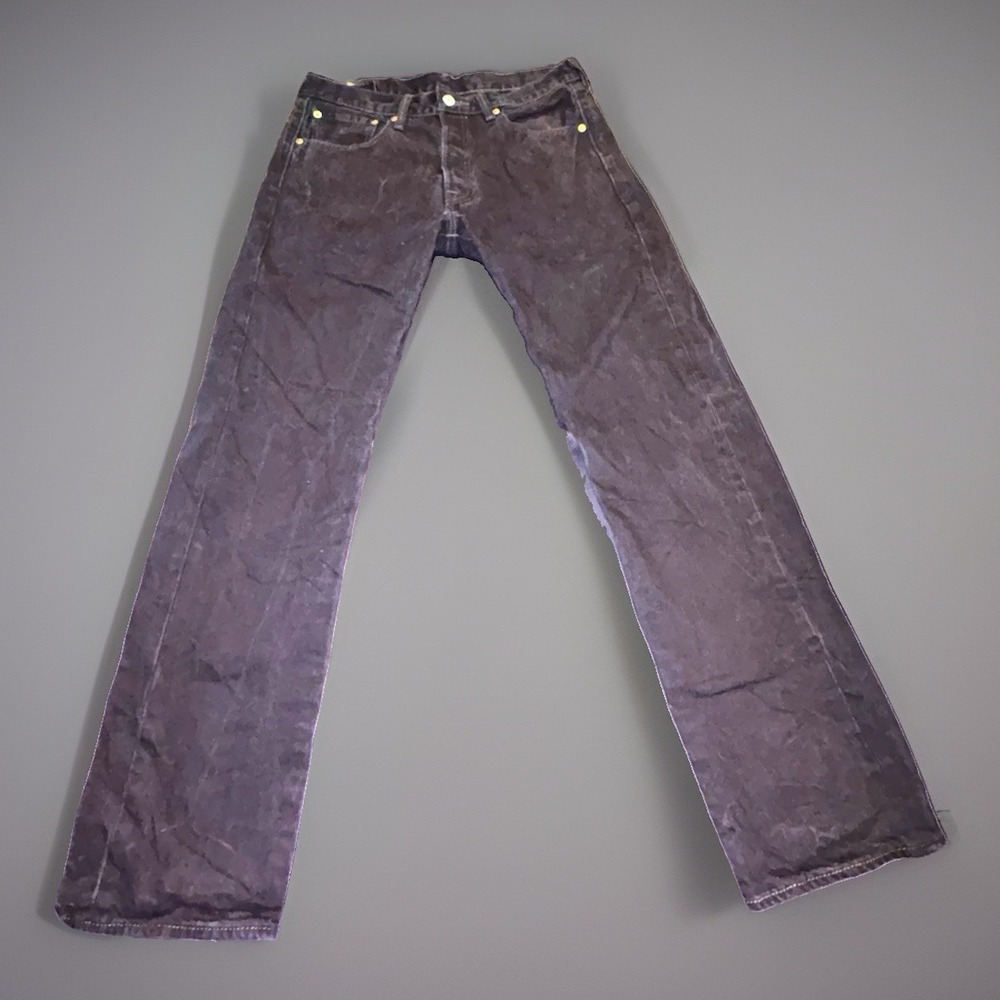 Levi's Mens Black Dark Wash Denim Jeans Straight Fit Mid Rise Button Fly 32x32